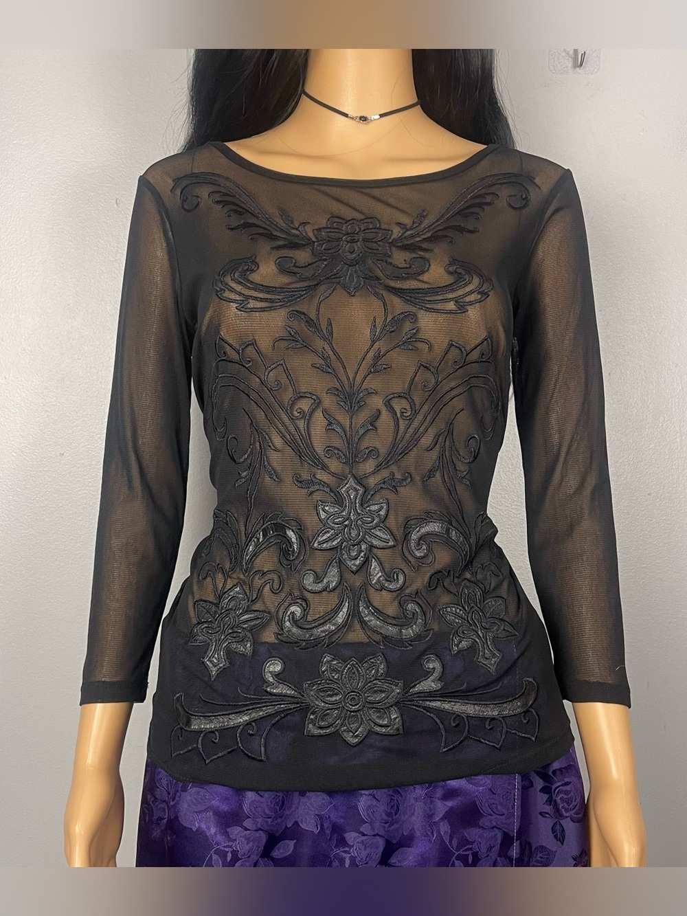 Ornate Mesh Top